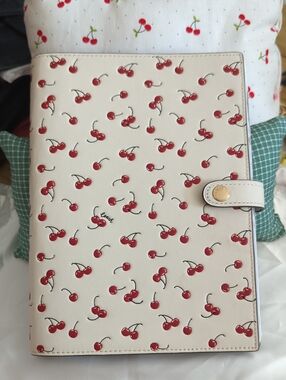 Coach Cherry Embossed Leather Notebook (refillable)